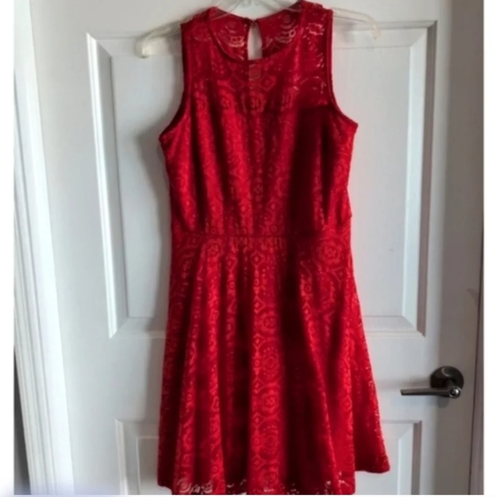 Spring Dress Red lace dress cocktail Dressy elegant Thalia SodiRed lace dress  S - Picture 14 of 15